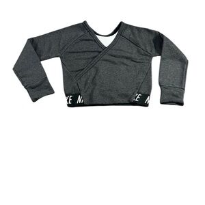 NIKE Kid Studio Black Gray Reversible Long Sleeve Reversible Pullover Size Small